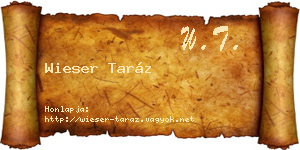 Wieser Taráz névjegykártya